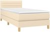 vidaXL Boxspringbett mit Matratze Creme 90x200 cm Stoff, Härtegrad: H2 [3140670] Bild 3