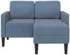 vidaXL 2-Sitzer-Sofa mit Chaiselongue L-Form Blau 125 cm Leinen 4107079 Bild 3