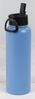 8x Isolierflasche Edelstahl 1200ml matt mit Kunststoffdeckel doppelwandig auslaufsicher für Heiß- und Kaltgetränke robust ideal für Büro Reise und Freizeit Bild 3