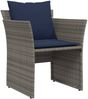 vidaXL Gartenstuhl mit Fußhocker Grau Poly Rattan 368623 Bild 4