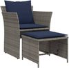 vidaXL Gartenstuhl mit Fußhocker Grau Poly Rattan 368623 Bild 2