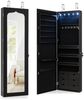 Schmuckschrank mit LED Abschließbarer Wand-/Türschmuckschrank mit Spiegel & 6 Schubläden Schwarz Bild 2