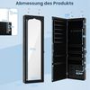 Schmuckschrank mit LED Abschließbarer Wand-/Türschmuckschrank mit Spiegel & 6 Schubläden Schwarz Bild 3