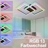 ZMH Deckenleuchte LED Deckenlampe Schlafzimmer - 35W Wohnzimmerlampe Dimmbar Schwarz Modern Schlafzimmerlampe mit Fernbedienung RGB Farbwechsel Küchenlampe Deckenleuchten Eckig für Kinderzimmer Bild 5