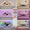 ZMH Deckenleuchte LED Deckenlampe Schlafzimmer - 35W Wohnzimmerlampe Dimmbar Schwarz Modern Schlafzimmerlampe mit Fernbedienung RGB Farbwechsel Küchenlampe Deckenleuchten Eckig für Kinderzimmer Bild 4