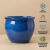 Teramico Blumentopf Keramik Pflanzgefäß "Bavaria Tall" Royal Blau – Ø 37cm (1 St), Frostfest, UV-Fest Bild 4