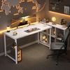 ODK Schreibtisch Weiß 120x50x74cm Computertisch Bürotisch mit Kopfhörer Halter Bild 5