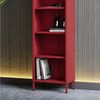 Jan Nowak Bücherregal Metall - Mario | Stabiles Regal Industrial mit 4 höhenverstellbaren Einlegeböden (4x30 kg) und Wandmontage | Hochregal Glitzernd, Regal Schmal | 50 x 180 x 35 cm | Rot Bild 4