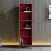 Jan Nowak Bücherregal Metall - Mario | Stabiles Regal Industrial mit 4 höhenverstellbaren Einlegeböden (4x30 kg) und Wandmontage | Hochregal Glitzernd, Regal Schmal | 50 x 180 x 35 cm | Rot Bild 2
