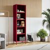 Jan Nowak Bücherregal Metall - Mario | Stabiles Regal Industrial mit 4 höhenverstellbaren Einlegeböden (4x30 kg) und Wandmontage | Hochregal Glitzernd, Regal Schmal | 50 x 180 x 35 cm | Rot Bild 3