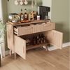FUROKOY Sideboard Kommode Küchenschrank, Holzbeine (Buffetschrank mit 2 Türen und 2 Stauraum Schubladen), für Schlafzimmer, Wohnzimmer, Flur, 100 x 35 x 80 cm Bild 2