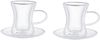 Dopplewandige Teegläser 4-teiliges Set mit Henkel 80 ml - Hitzebeständiges Glas Transparent Bild 2