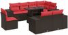 vidaXL 9-tlg. Garten-Sofagarnitur mit Kissen Braun Poly Rattan Akazie 3326825 Bild 2