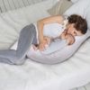SMOOTHY XXL Schwangerschaftskissen Seitenschläferkissen, Lagerungskissen, Baby-Kissen & Stillkissen in U-Form mit abnehmbarem & waschbarem Bezug aus 100% Baumwolle (Classic XXL, 150x80 cm, Weiß) Bild 3