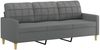 vidaXL 3-Sitzer-Sofa Dunkelgrau 180 cm Stoff 359100 Bild 2