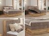 Boxspringbett, Set mit zwei Multipocket-Matratze und Topper, hohe Kopfteil, Eiche Wotan Holzrahmen - WOOD CLASSIC KING - 140 x 200 cm - Braun Cord - H4 Bild 2