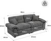 2-teiliges Sofaset, Chenille mit tiefen Sitzen & Kissen, 301x90,1x96 cm, Schwarz Bild 4