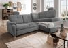 Ecksofa >Elli< Schlaffunktion, Stauraum, 2 Kopfstützen, grau - 264x92x180cm (BxHxT) Bild 3