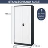MegaDeal 4x Aktenschrank abschließbar JAN - 5 Ebenen verstellbar, Flügeltüren | Metallschrank Werkstatt Mehrzweckschrank Büroschrank aus Stahl Werkzeugschrank, 185x90x40cm Anthrazit-Weiß Bild 2