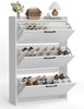 FiveWillowise Schuhschrank Schmal, Schuhkipper Schuhregal Schuhkommode, Schuhaufbewahrung (1-St) mit Lamellentür, 3 Klappen, und 6 Verstellbar Ablageflächen Bild 3