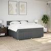 vidaXL Boxspringbett mit Matratze Dunkelgrau 200x200 cm Stoff 3287578 Bild 3