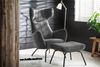KAWOLA Sessel LOTTE Ohrensessel velvet stone mit Hocker 117 x 82 x 79 cm Bild 2