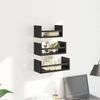 vidaXL Wandregal-Set mit Regal 3 pcs Schwarz Eichen-Optik 40x16x14cm 882789 Bild 4