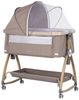 Chipolino Beistellbett Charisma Matratze höhenverstellbar Räder Ablagefach Gurt braun Bild 2
