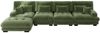 Sofa modular Grün aus Chenille, mit beweglichen Ottomane, Cloud-Komfort und flexibler L-/U-Form,81x406x145 cm Bild 5