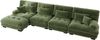 Sofa modular Grün aus Chenille, mit beweglichen Ottomane, Cloud-Komfort und flexibler L-/U-Form,81x406x145 cm Bild 4