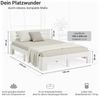 Homestyle4u Futonbett, massives Kiefernholz, Weiß, 140x200 cm, mit Matratze Bild 3