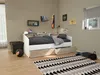Vente-unique - PAULETTE Bett Holz, Platte BeigeWeiß - B 112,7 cm x H 81,7 cm x L 203 cm Bild 2