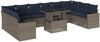 vidaXL 11-teiliges Gartensofa-Set mit Kissen, grau, Polyrattan 3267521 Bild 2
