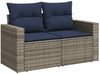 vidaXL 11-teiliges Gartensofa-Set mit Kissen, grau, Polyrattan 3267521 Bild 4