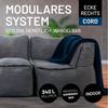 Lumaland Modulares Eckteil rechts - Cord-Reihe | Indoor Sitzsack mit Softer Struktur, ideal Sofa Modulen & zum Pouf | Bean Bag mit Füllung - für Wohnzimmer & Co. - 81 x 81 x 70 cm Bild 4
