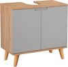 welltime Waschbeckenunterschrank Lund Badunterschrank für wandhängende Waschbecken WC Unterschrank Badezimmerschrank WBU Breite 65cm mit Siphonausschnitt Badschrank Bild 3