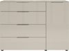 Kommode Saverne 3 / Santorin, Glas, Holzwerkstoff, Beige, 135 x 99 x 40 cm Bild 2