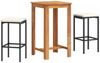 vidaXL 3-tlg. Gartenbar-Set Schwarz Massivholz Akazie und Poly Rattan 3295267 Bild 2