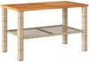 vidaXL Gartentisch Beige 70x38x42 cm Poly Rattan Akazienholz 366272 Bild 2
