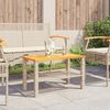 vidaXL Gartentisch Beige 70x38x42 cm Poly Rattan Akazienholz 366272 Bild 3