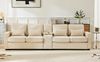 4-Sitzer Sofa Beige mit Konsole, USB-Ladefunktion & Getränkehaltern, 290x83x88 cm Bild 1