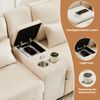 4-Sitzer Sofa Beige mit Konsole, USB-Ladefunktion & Getränkehaltern, 290x83x88 cm Bild 5