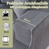 Ecksofa aus Cord mit Chaiselongue & 2 Kissen, 235x128x60 cm, Grau Bild 5