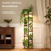 Bamworld Blumenständer Pflanzenständer mit Wachstumslicht, 7-stufig, Metall-Holz, eckig (1 St), Für Zimmerpflanzen, ideal für Wohnzimmer, Terrasse und Balkon Bild 3