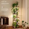 Bamworld Blumenständer Pflanzenständer mit Wachstumslicht, 7-stufig, Metall-Holz, eckig (1 St), Für Zimmerpflanzen, ideal für Wohnzimmer, Terrasse und Balkon Bild 4