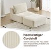 Leawin Sofa Gemütlicher Lounge Sessel mit Hocker, Cordstoff, ohne Montage, Mit Schaumstoff gepolstert, bequem für Wohn- & Schlafzimmer Bild 4