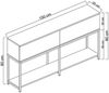 Dmora Kommode Basilia, Wohnzimmerbuffet, Wohnzimmer-Sideboard, Moderne Küchen-Speisekammer, 150x30h80 cm, Anthrazit und Gold Bild 3