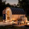 Home Deluxe 'Lahti XL' Outdoor Fasssauna inkl. Sauna-Ofen, Fichtenholz natur, 220 x 192 x 195 cm Bild 2
