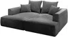 Vente-unique - PINETA Sofa Samt Grau - B 180 cm x H 67 cm x L 230 cm Bild 3