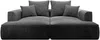 Vente-unique - PINETA Sofa Samt Grau - B 180 cm x H 67 cm x L 230 cm Bild 2